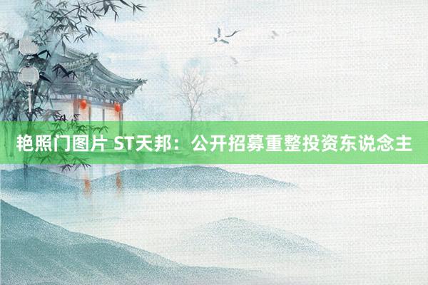 艳照门图片 ST天邦：公开招募重整投资东说念主