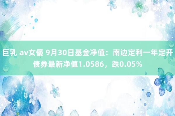 巨乳 av女優 9月30日基金净值:南边定利一年定开债券最新净值1.0586,跌0.05%