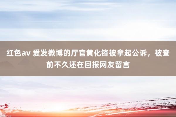 红色av 爱发微博的厅官黄化锋被拿起公诉,被查前不久还在回报网友留言