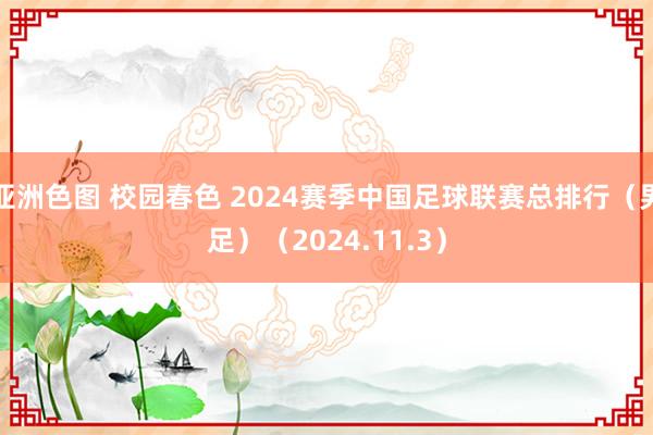 亚洲色图 校园春色 2024赛季中国足球联赛总排行(男足)(2024.11.3)