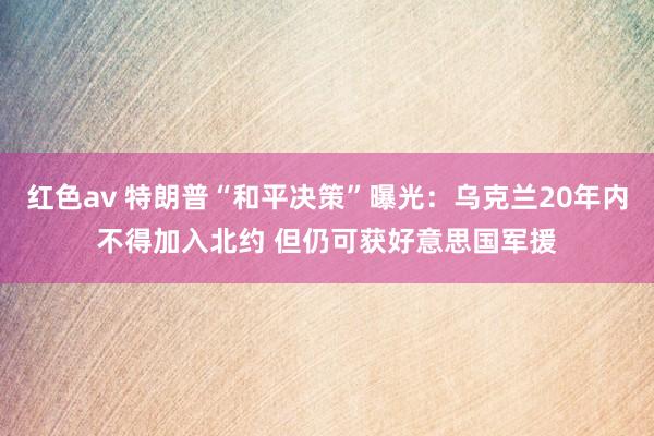 红色av 特朗普“和平决策”曝光:乌克兰20年内不得加入北约 但仍可获好意思国军援