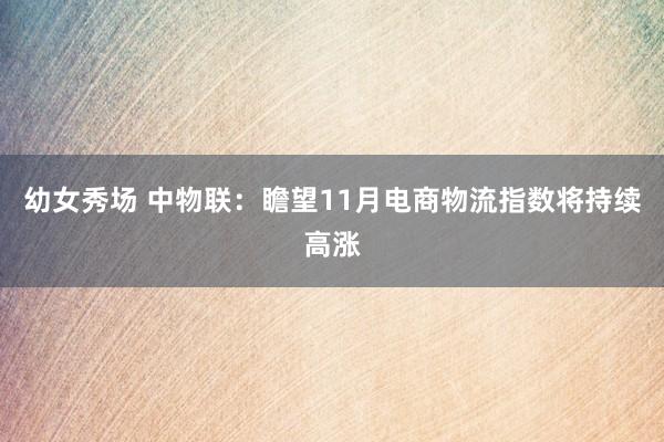 幼女秀场 中物联:瞻望11月电商物流指数将持续高涨