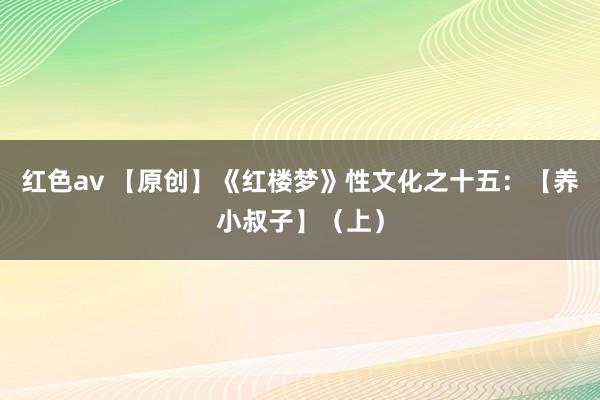 红色av 【原创】《红楼梦》性文化之十五:【养小叔子】(上)