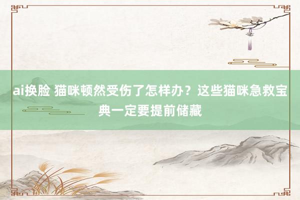 ai换脸 猫咪顿然受伤了怎样办?这些猫咪急救宝典一定要提前储藏