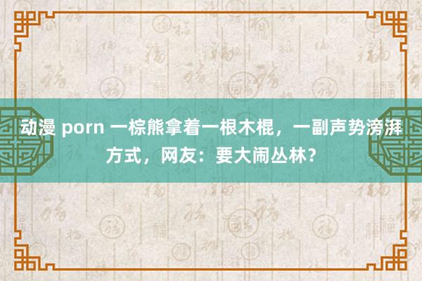 动漫 porn 一棕熊拿着一根木棍,一副声势滂湃方式,网友:要大闹丛林?