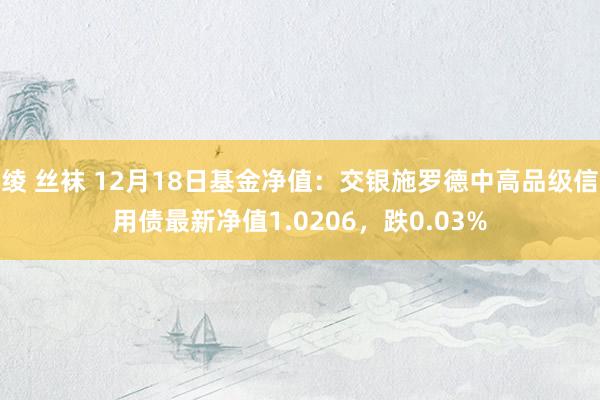 绫 丝袜 12月18日基金净值:交银施罗德中高品级信用债最新净值1.0206,跌0.03%