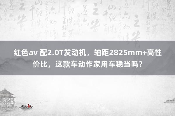 红色av 配2.0T发动机,轴距2825mm+高性价比,这款车动作家用车稳当吗?
