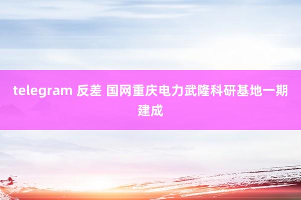 telegram 反差 国网重庆电力武隆科研基地一期建成