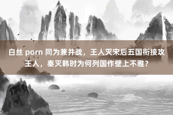 白丝 porn 同为兼并战,王人灭宋后五国衔接攻王人,秦灭韩时为何列国作壁上不雅?