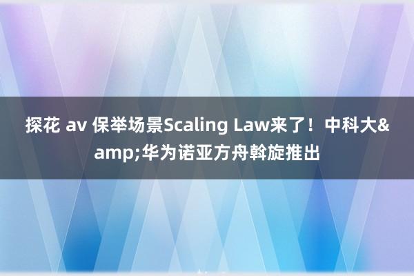 探花 av 保举场景Scaling Law来了!中科大&华为诺亚方舟斡旋推出